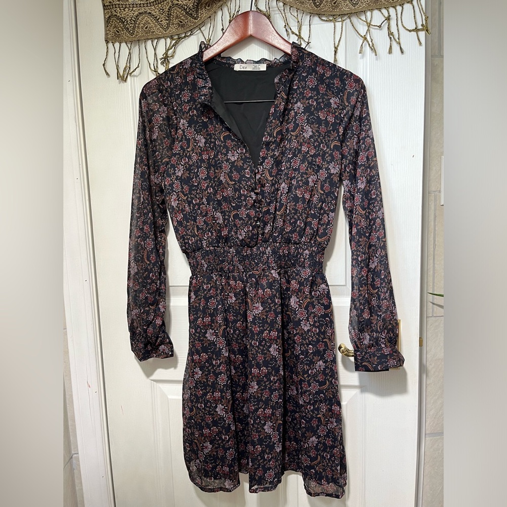 Dex Long Sleeve Floral Dress S
